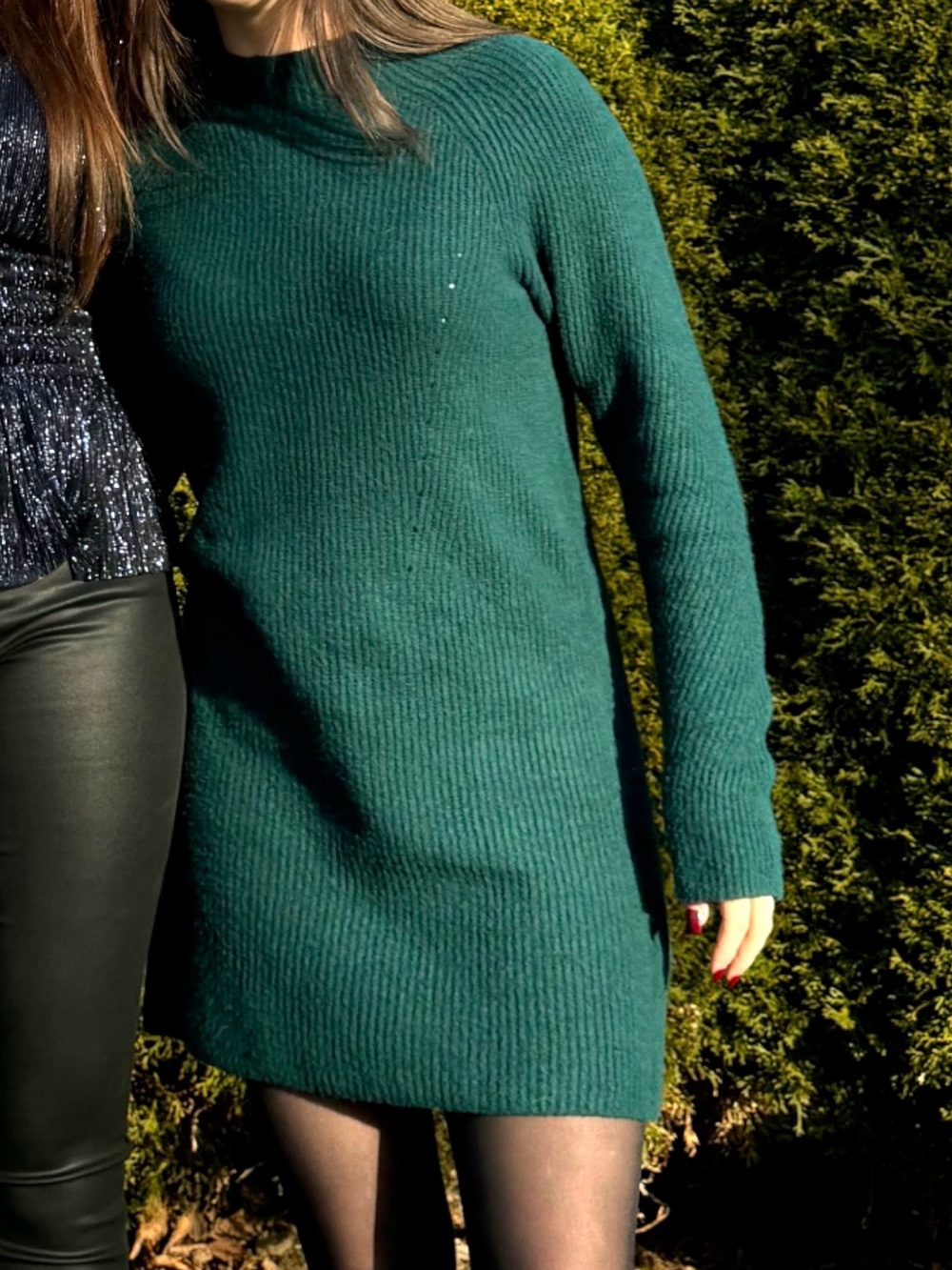 Abercrombie & Fitch Forest Green Ribbed Knit Sweater Dress